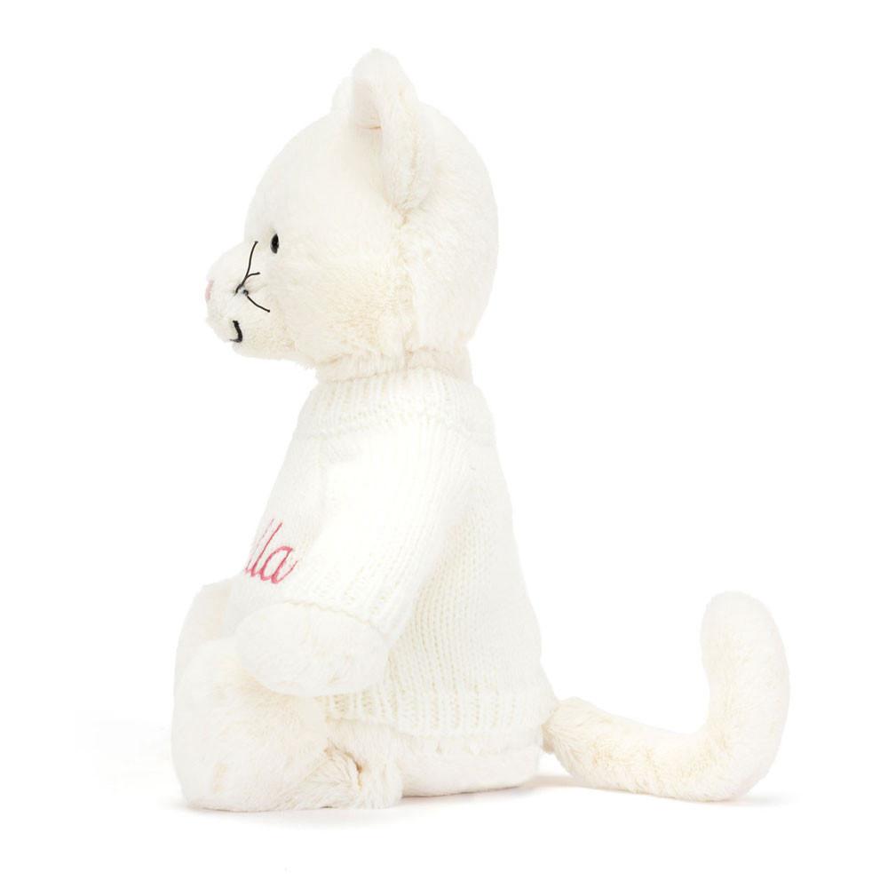 Jerséis Jellycat Bashful Cream Kitten with Personalised Cream Jumper 31cm x 12cm x 9cm Blancas  Costa Rica |  18697-LRXQ