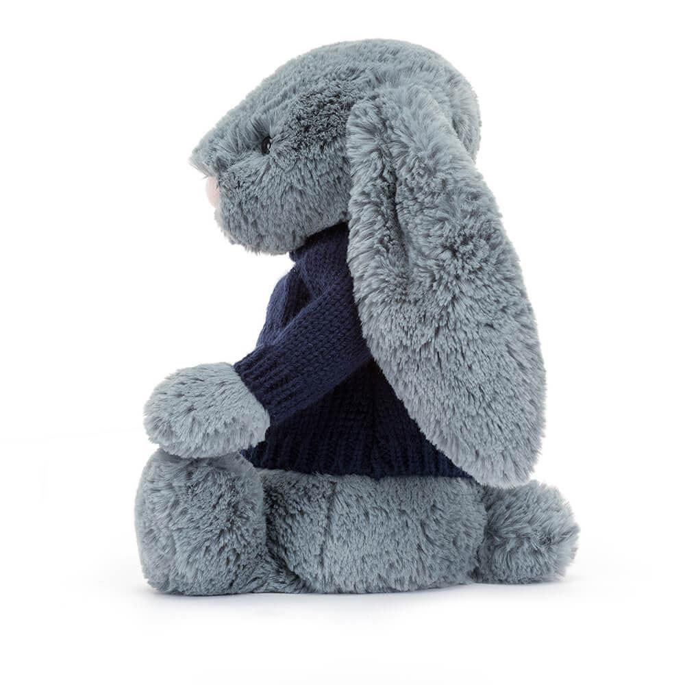 Jerséis Jellycat Bashful Dusky Bunny with Personalised Navy Jumper 31cm x 12cm x 9cm Azules  Costa Rica |  71492-HIKR