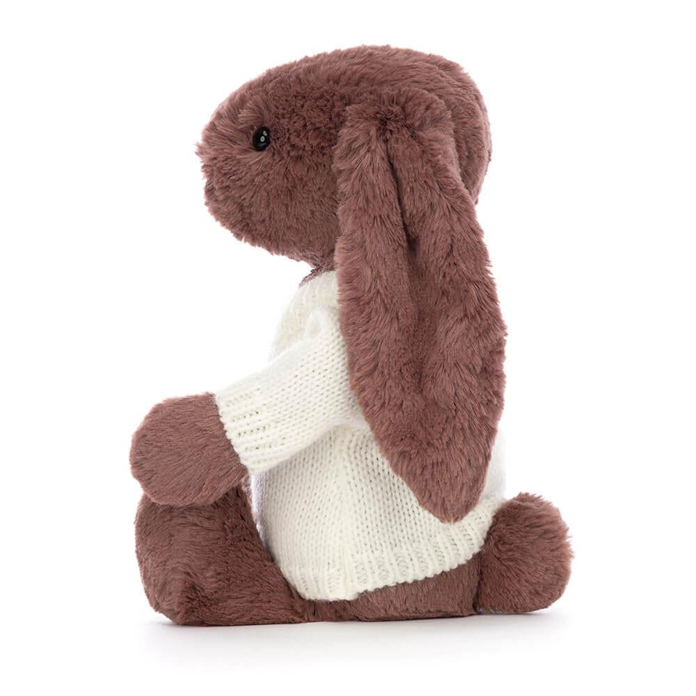 Jerséis Jellycat Bashful Fudge Bunny with Personalised Cream Jumper 31cm x 12cm x 9cm Marrones  Costa Rica |  31489-XCHA
