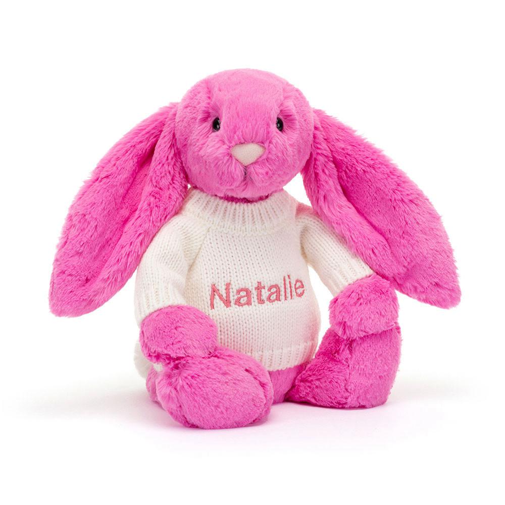 Jerséis Jellycat Bashful Hot Bunny with Personalised Cream Jumper 31cm x 12cm x 9cm Rosas  Costa Rica |  90381-SDHC