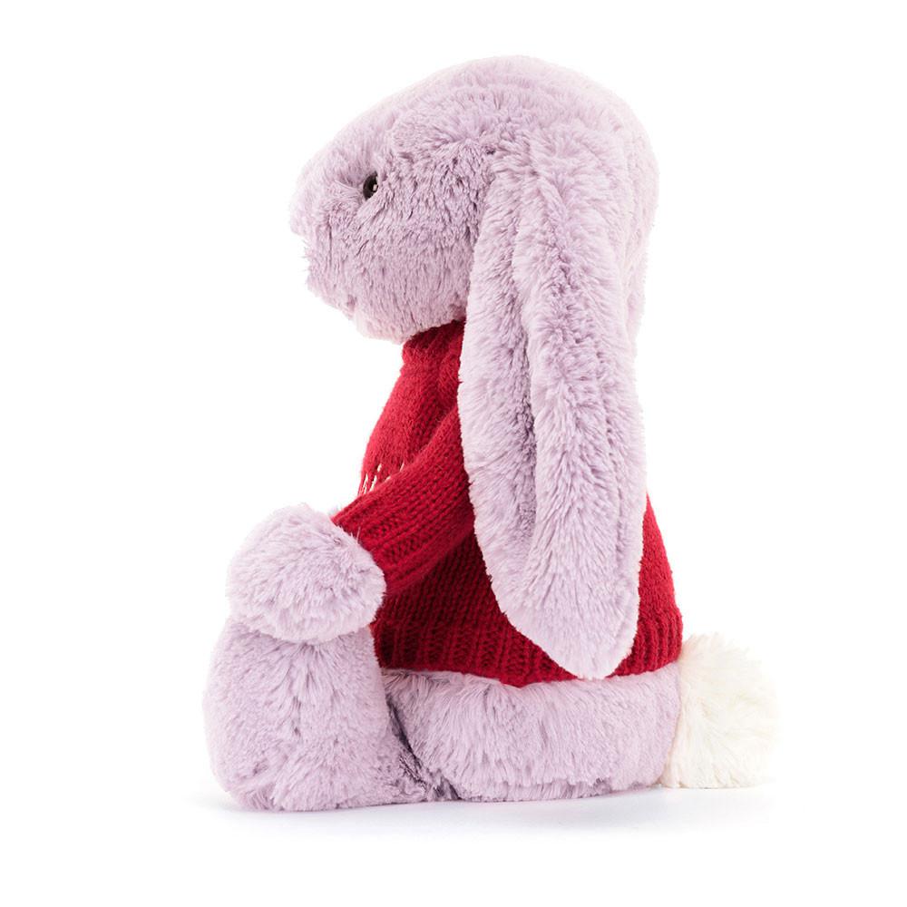 Jerséis Jellycat Bashful Lilac Bunny with Personalised Jumper 31cm x 12cm x 9cm Moradas  Costa Rica |  39854-XMFA