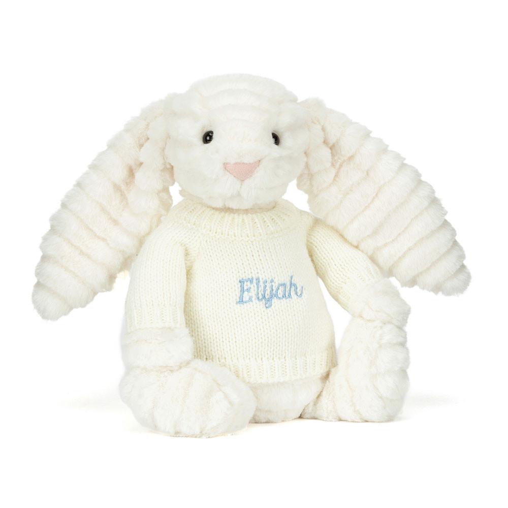 Jerséis Jellycat Bashful Luxe Bunny Nimbus with Personalised Cream Jumper 31cm x 12cm x 9cm Blancas  Costa Rica |  78062-ELRQ