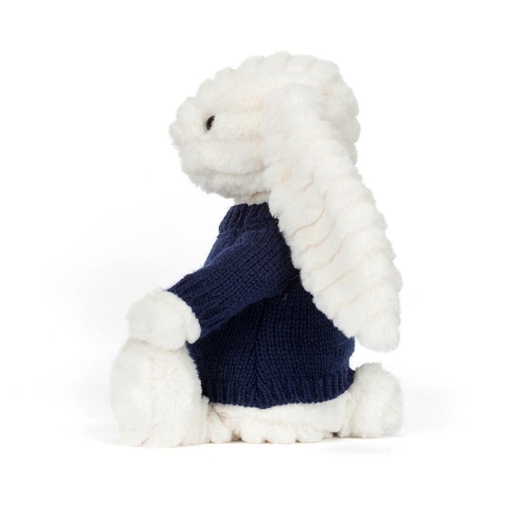 Jerséis Jellycat Bashful Luxe Bunny Nimbus with Personalised Navy Jumper 31cm x 12cm x 9cm Blancas  Costa Rica |  45382-KXHW