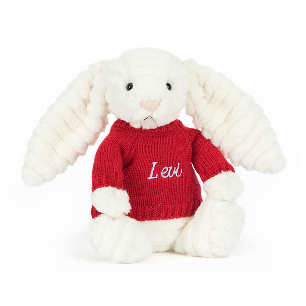 Jerséis Jellycat Bashful Luxe Bunny Nimbus with Personalised Jumper 31cm x 12cm x 9cm Blancas  Costa Rica |  25139-GZYD