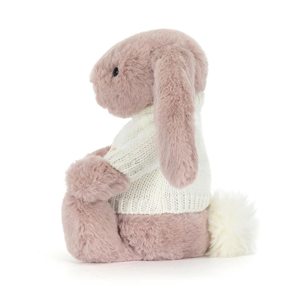 Jerséis Jellycat Bashful Luxe Bunny Rosa with Personalised Cream Jumper 31cm x 12cm x 9cm Rosas  Costa Rica |  86704-BKPW