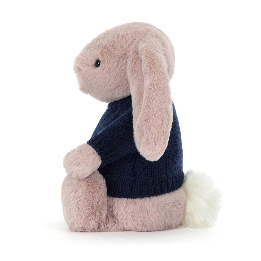 Jerséis Jellycat Bashful Luxe Bunny Rosa with Personalised Navy Jumper 31cm x 12cm x 9cm Rosas  Costa Rica |  03586-DPAS