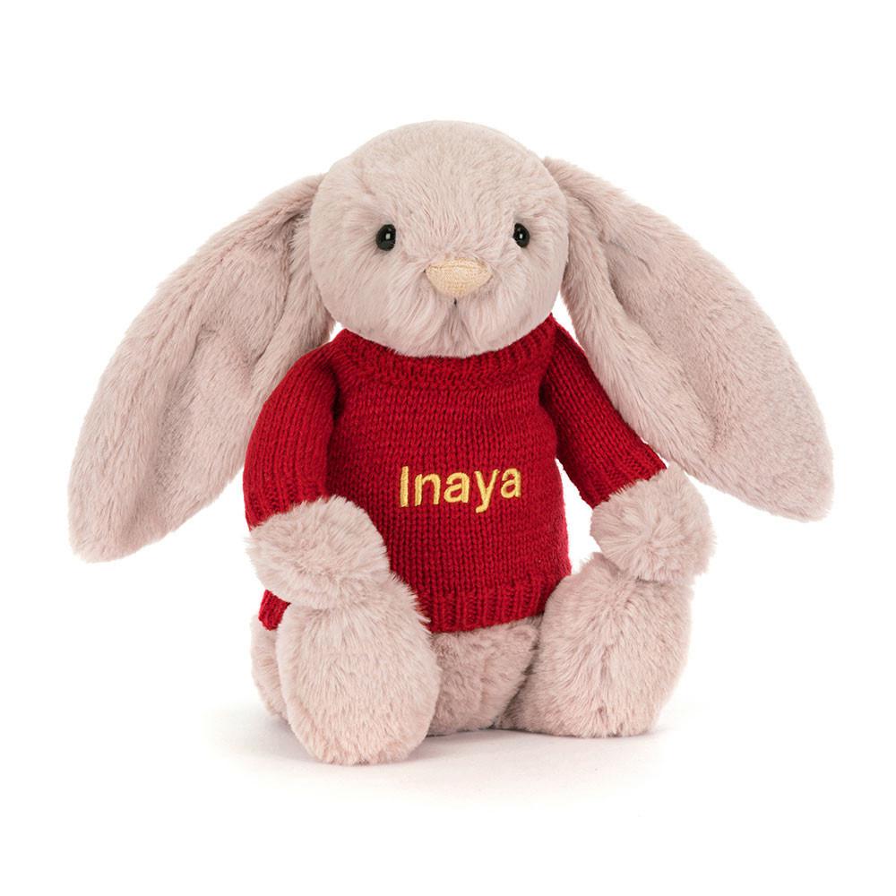 Jerséis Jellycat Bashful Luxe Bunny Rosa with Personalised Jumper 31cm x 12cm x 9cm Rosas  Costa Rica |  75680-YNDR