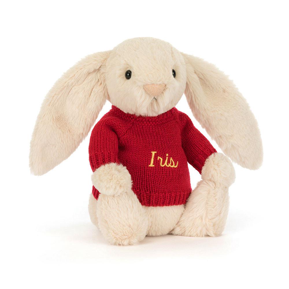 Jerséis Jellycat Bashful Luxe Bunny Willow with Personalised Jumper 31cm x 12cm x 9cm Beige  Costa Rica |  98524-FOIR