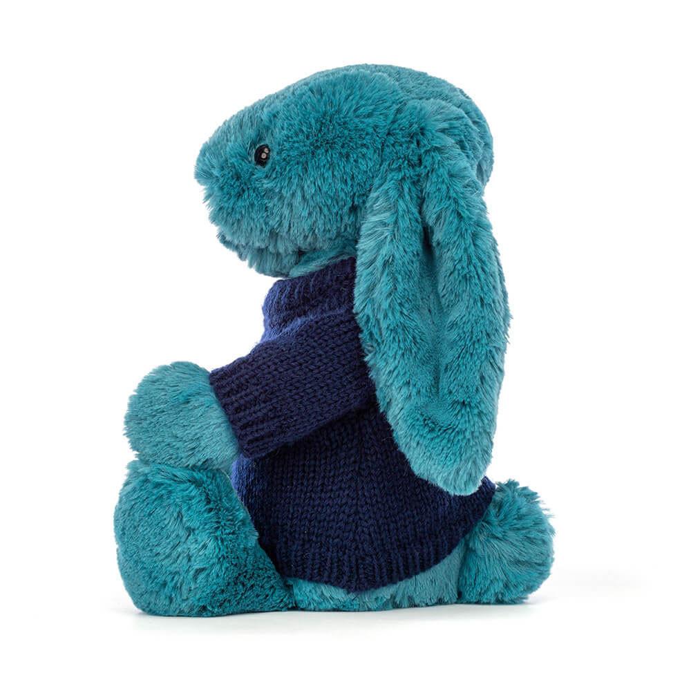 Jerséis Jellycat Bashful Mineral Bunny with Personalised Navy Jumper 31cm x 12cm x 9cm Azules  Costa Rica |  14035-JIER