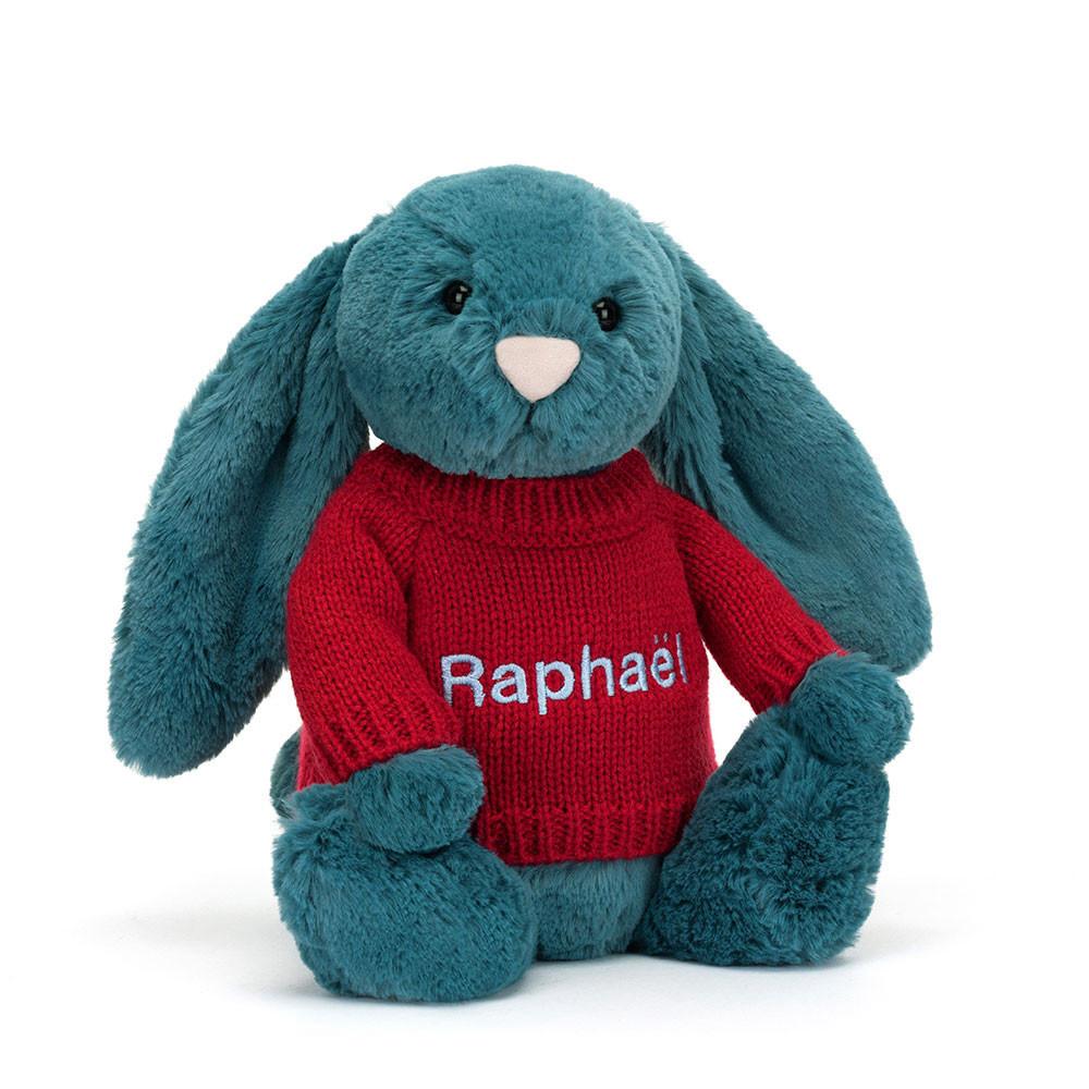 Jerséis Jellycat Bashful Mineral Bunny with Personalised Jumper 31cm x 12cm x 9cm Azules  Costa Rica |  75648-WKZV