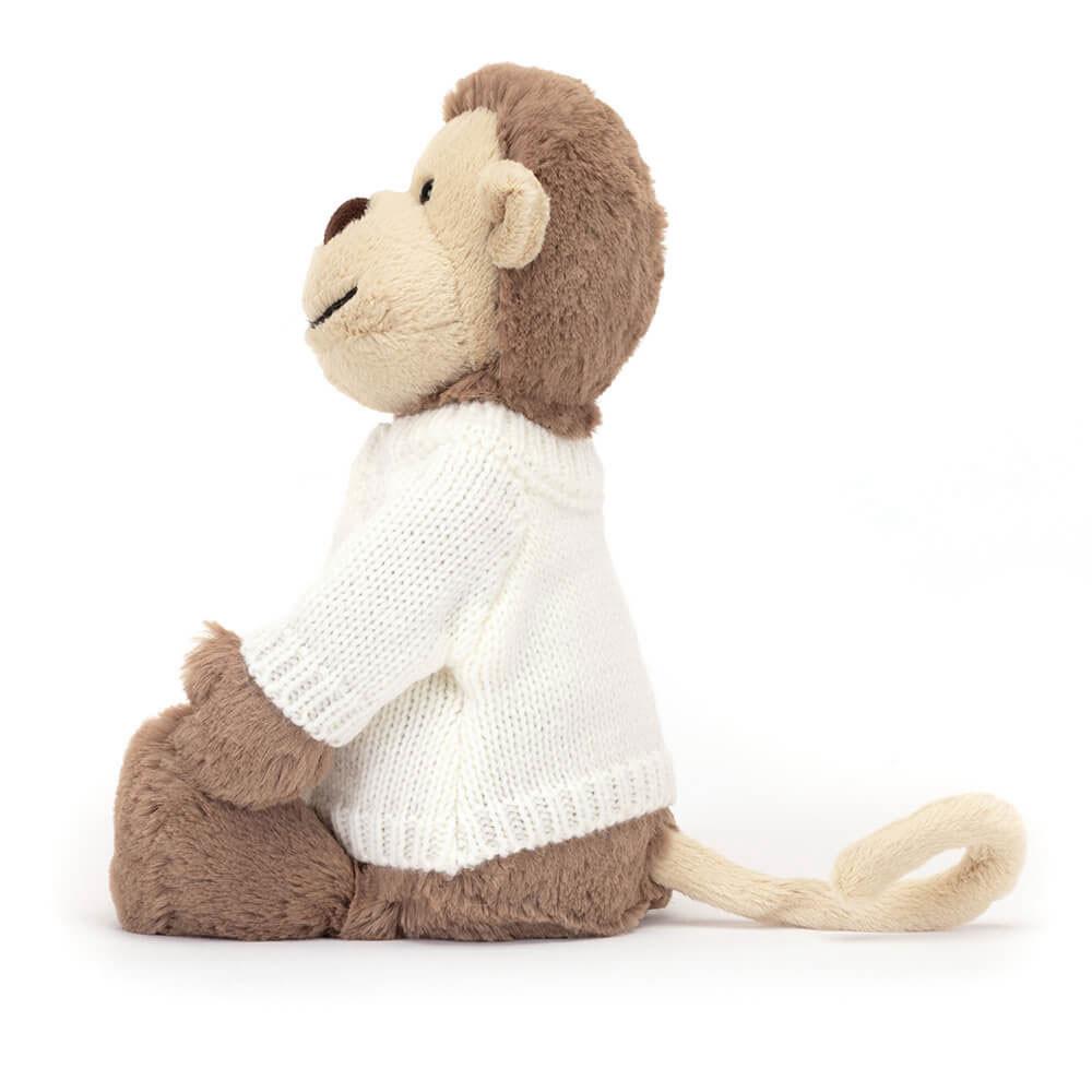 Jerséis Jellycat Bashful Monkey with Personalised Cream Jumper 31cm x 12cm x 9cm Marrones  Costa Rica |  15203-MVKL