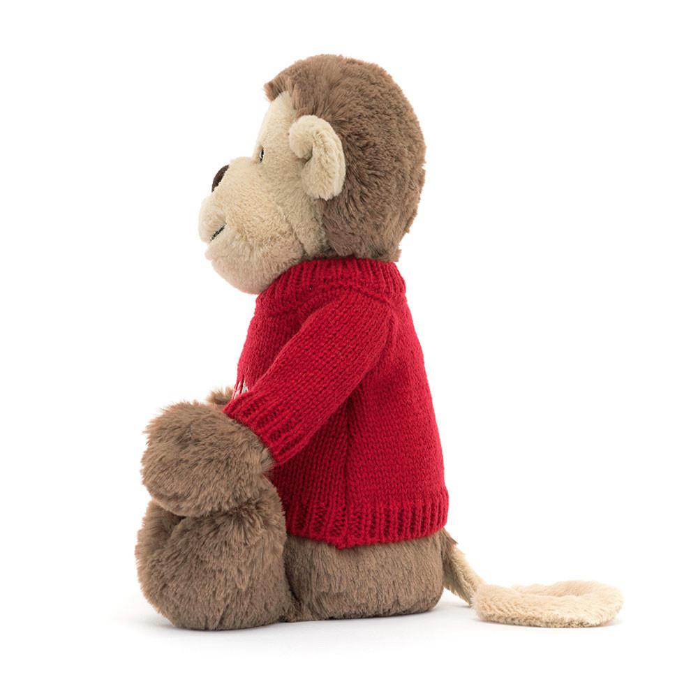 Jerséis Jellycat Bashful Monkey with Personalised Jumper 31cm x 12cm x 9cm Marrones  Costa Rica |  69523-GRXL