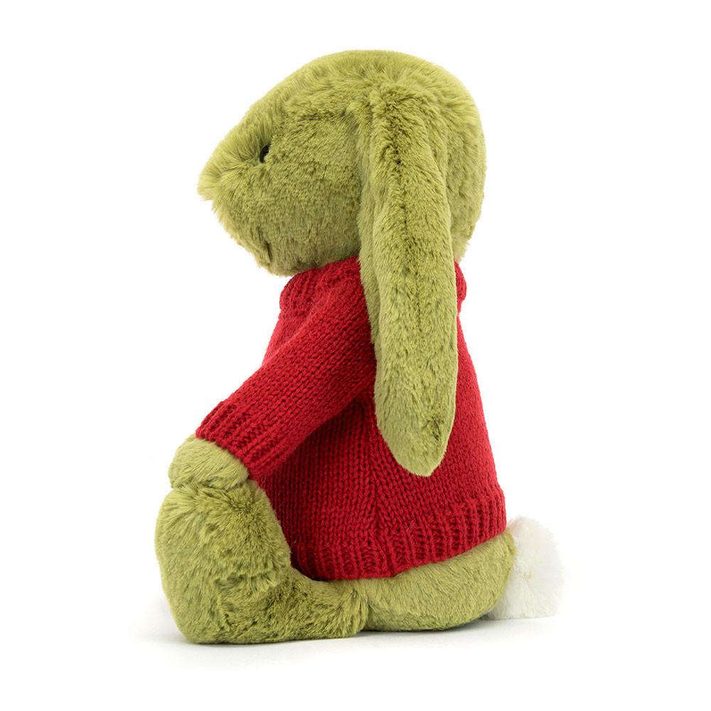 Jerséis Jellycat Bashful Moss Bunny with Personalised Jumper 31cm x 12cm x 9cm Verde  Costa Rica |  97321-XMKF