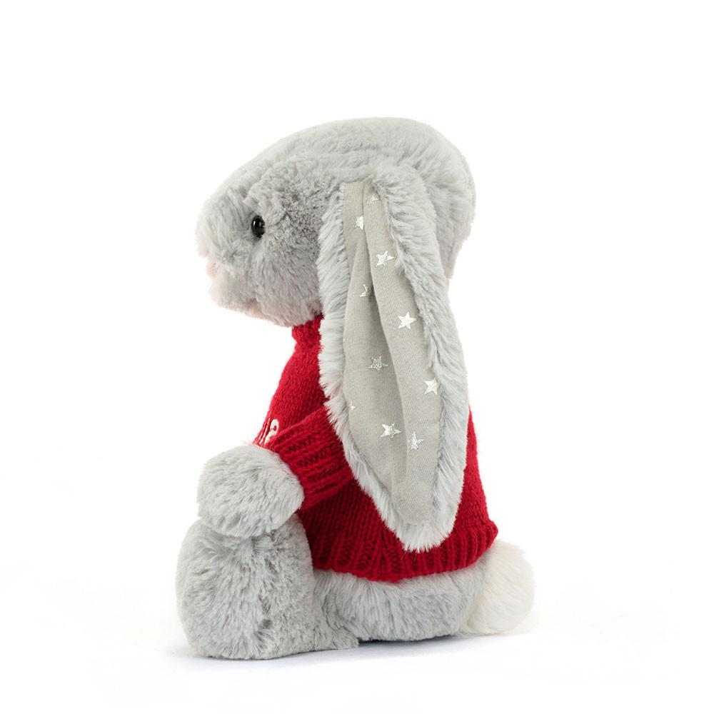 Jerséis Jellycat Bashful Shimmer Bunny with Personalised Jumper 31cm x 12cm x 9cm Gris  Costa Rica |  91476-UGZE