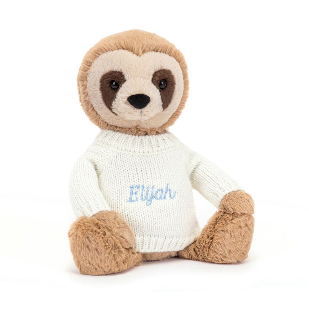Jerséis Jellycat Bashful Sloth with Personalised Cream Jumper 28cm x 10cm x 7cm Beige  Costa Rica |  72931-SVYA