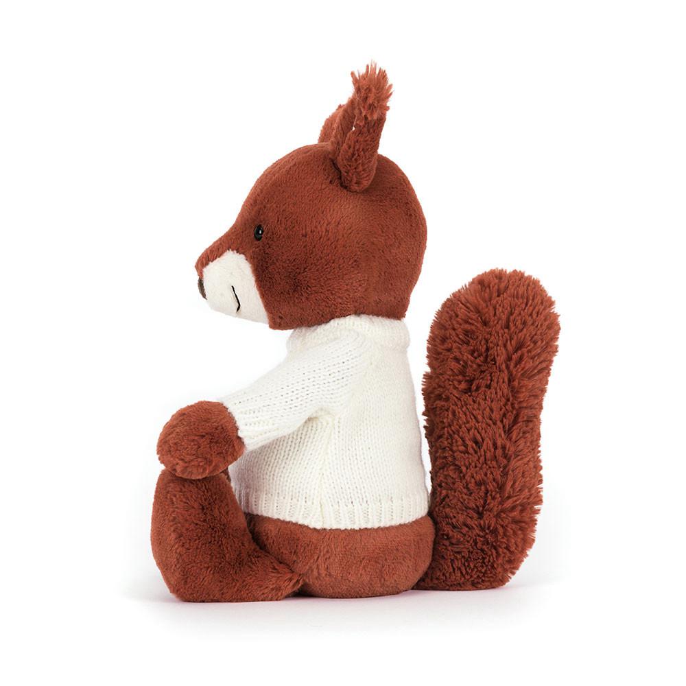 Jerséis Jellycat Bashful Squirrel with Personalised Cream Jumper 31cm x 12cm x 9cm Rojas  Costa Rica |  19068-TNAQ