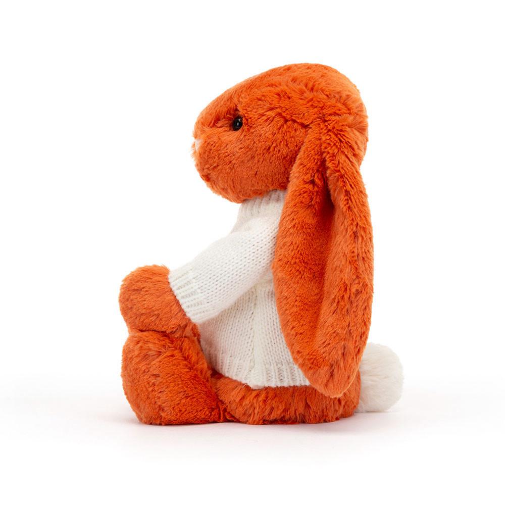 Jerséis Jellycat Bashful Tangerine Bunny with Personalised Cream Jumper 31cm x 12cm x 9cm Naranjas  Costa Rica |  15940-EGRQ