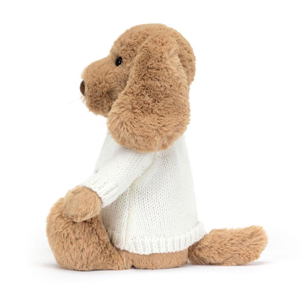 Jerséis Jellycat Bashful Toffee Puppy with Personalised Cream Jumper 31cm x 12cm x 9cm Marrones  Costa Rica |  04678-BYXM