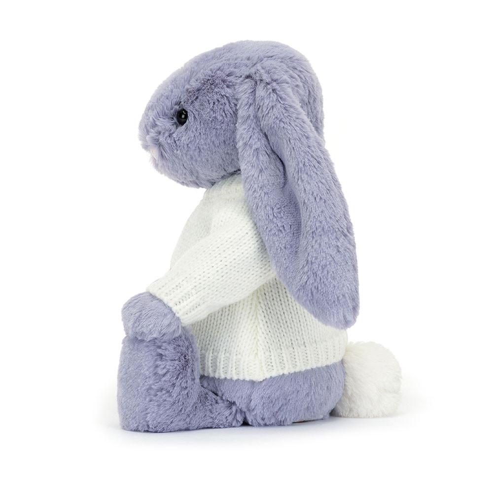 Jerséis Jellycat Bashful Viola Bunny with Personalised Cream Jumper 31cm x 12cm x 9cm Moradas  Costa Rica |  25807-KPSF