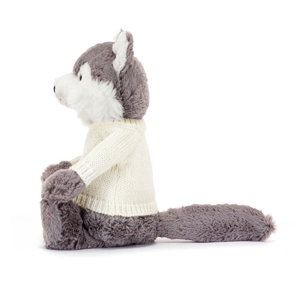 Jerséis Jellycat Bashful Wolf with Personalised Cream Jumper 31cm x 12cm x 9cm Gris  Costa Rica |  02798-ESIV