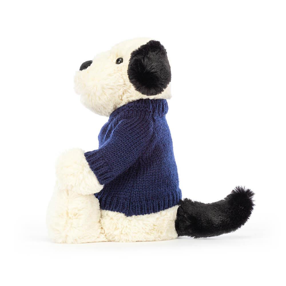 Jerséis Jellycat Bashful & Cream Puppy with Personalised Navy Jumper 31cm x 12cm x 9cm Blancas  Costa Rica |  31598-SDCY