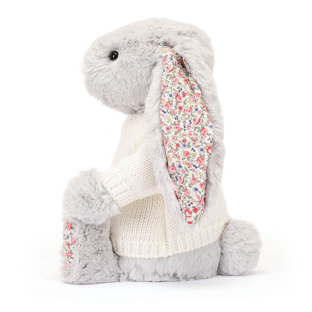 Jerséis Jellycat Blossom Silver Bunny with Personalised Cream Jumper 31cm x 12cm x 9cm Gris  Costa Rica |  18435-IJCY