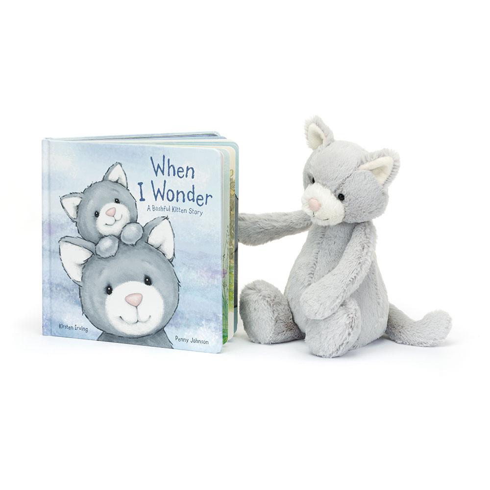Juegos De Libros Y Juguetes Jellycat When I Wonder Book and Bashful Kitty Medium Gris  Costa Rica |  49185-JGXN