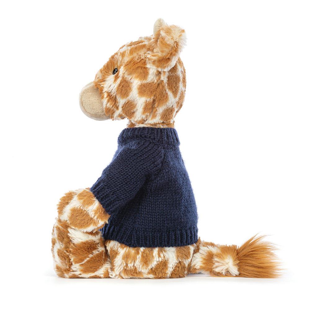 Juguetes Del Bebé Jellycat Bashful Giraffe with Personalised Navy Jumper 31cm x 12cm x 9cm Naranjas  Costa Rica |  04693-AWQN