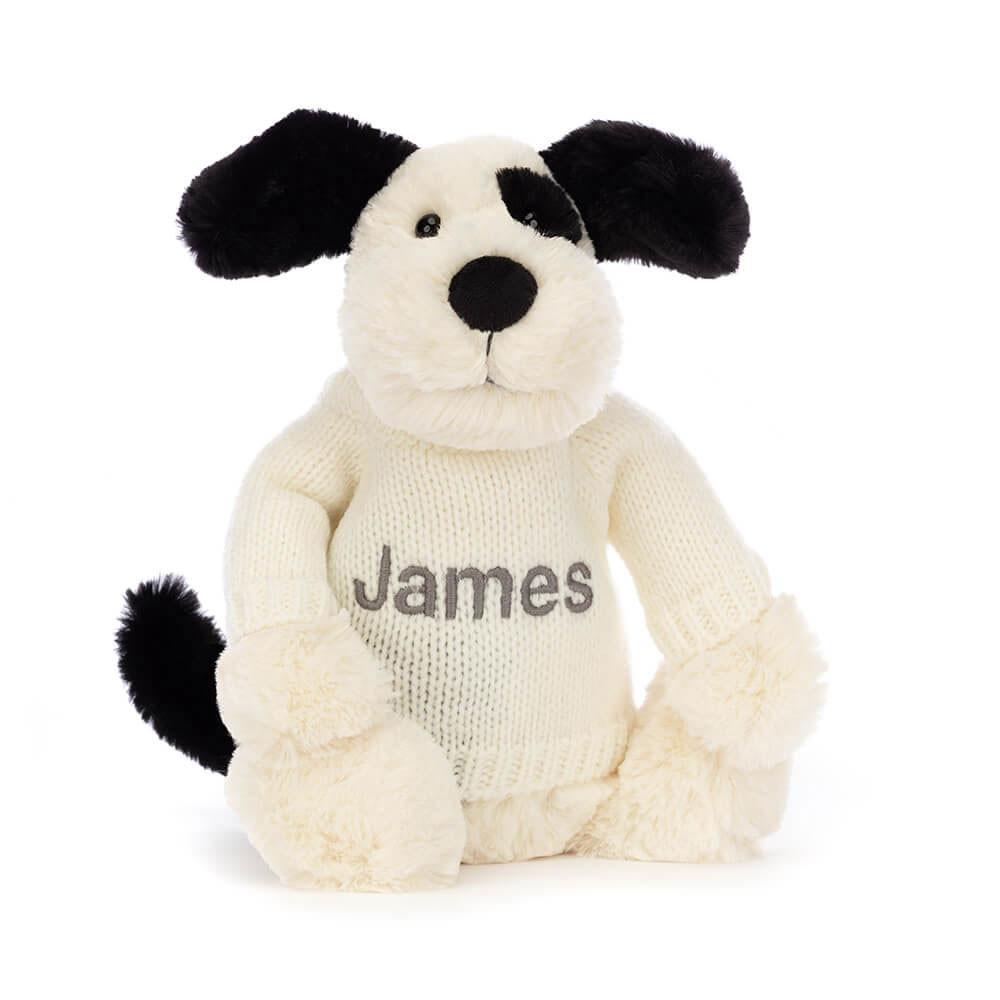Juguetes Del Bebé Jellycat Bashful & Cream Puppy with Personalised Cream Jumper 31cm x 12cm x 9cm Blancas  Costa Rica |  52918-QPBN