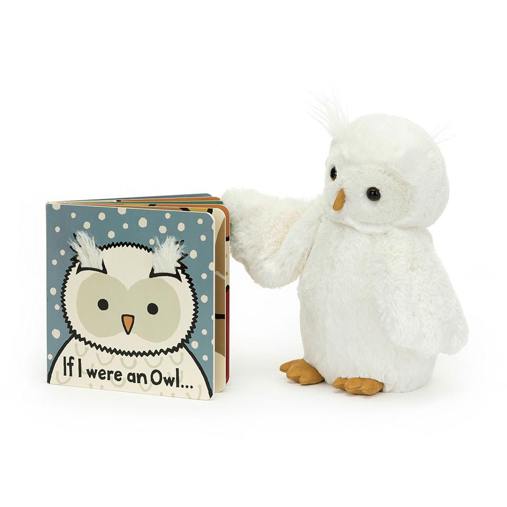 Juguetes Del Bebé Jellycat If I Were An Owl Board Book and Bashful Owl Medium Blancas  Costa Rica |  70136-YFZW