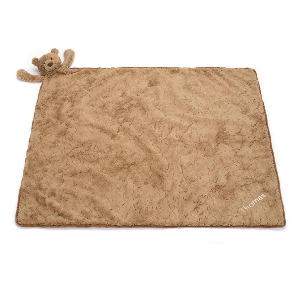 Mantas, Edredones Jellycat Personalised Bartholomew Bear Blankie 56cm x 70cm x 9cm Marrones  Costa Rica |  59642-HWNB
